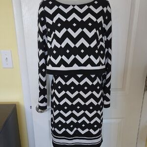 INC International Concepts Zigzag Long Sleeve Dress